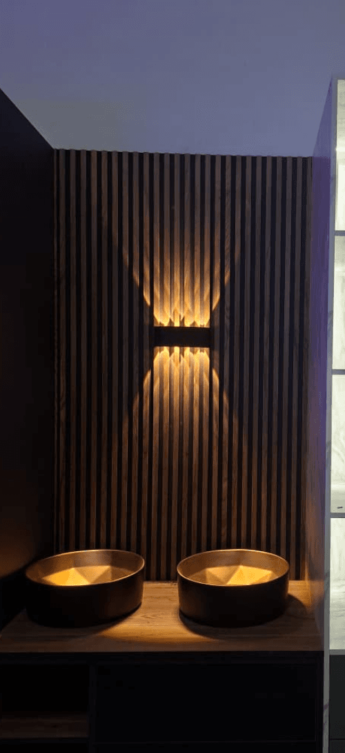 Lighting mounted on wall and containers - TrevSpark Completed Work